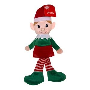 14" Red & Green Christmas House Plush Girl Elf Stuffed Doll Toy Home Decor